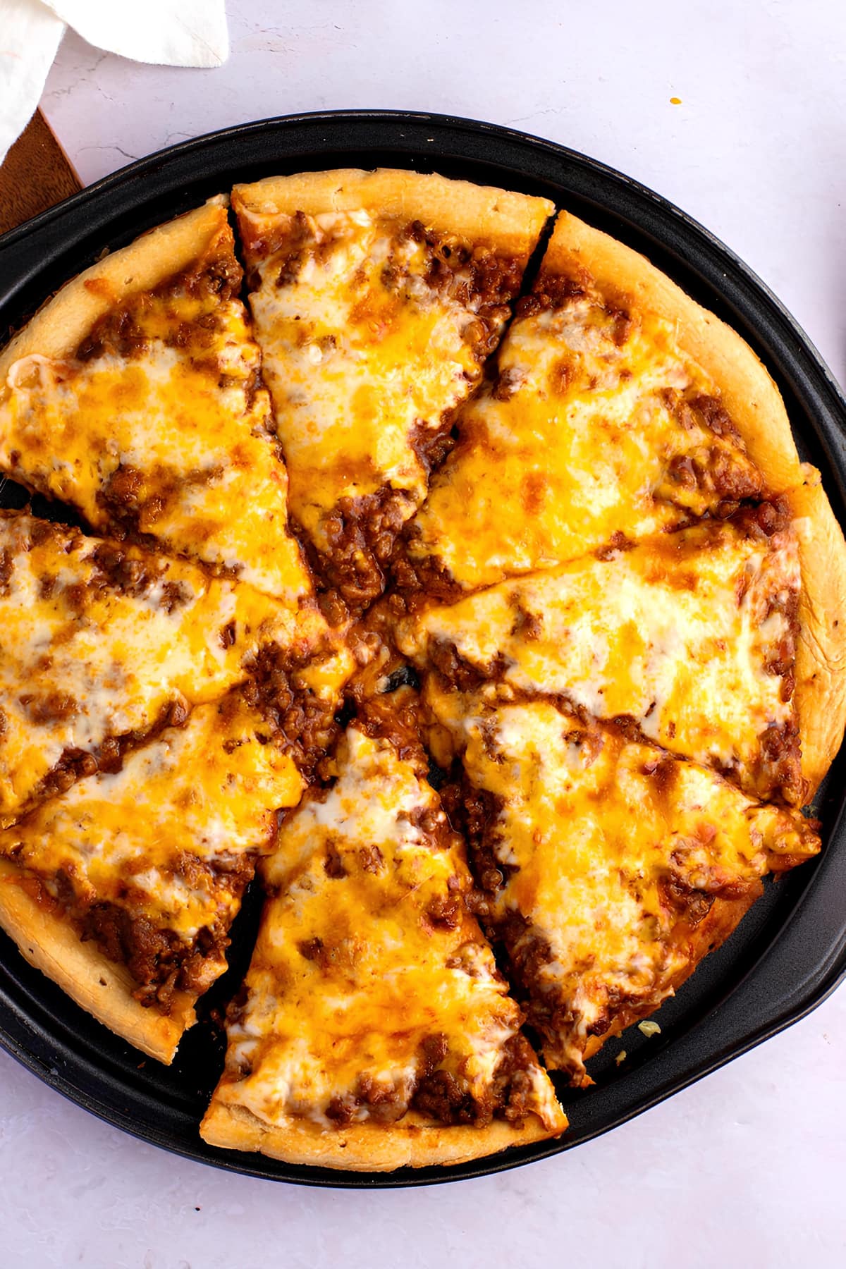 Homemade Sloppy Joes Pizza with Cheese and Ground Beef