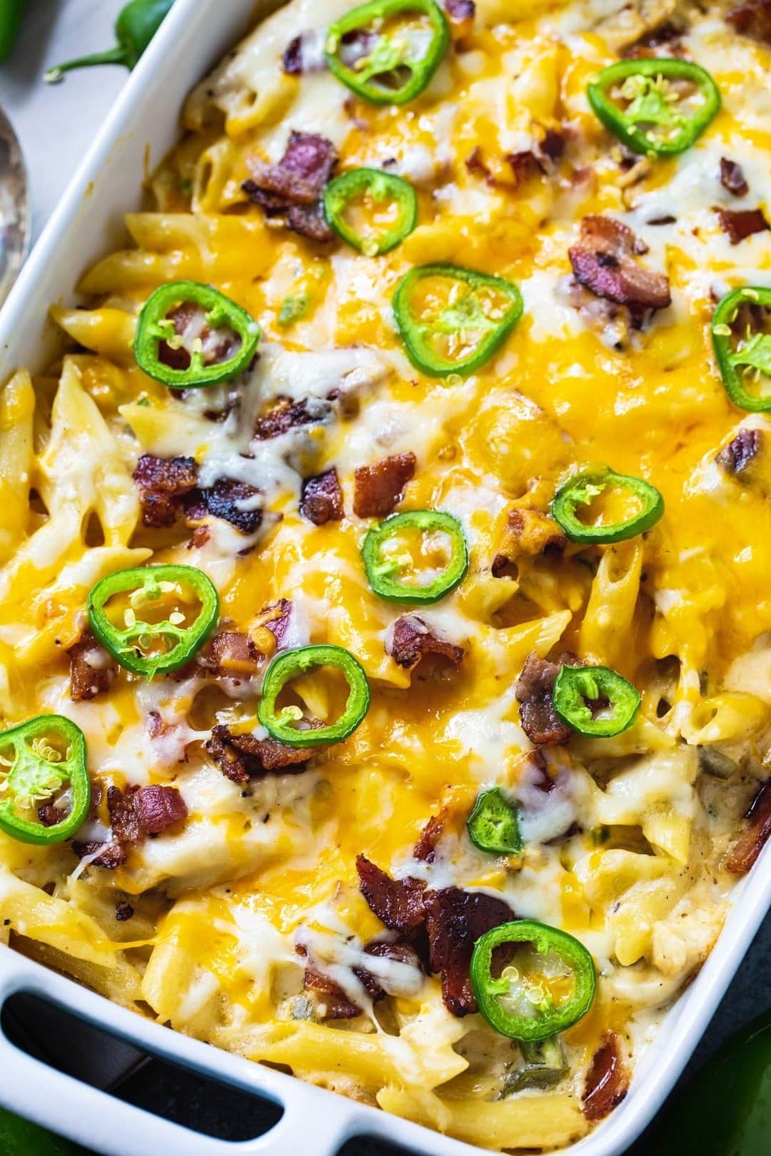 Jalapeno Popper Casserole with Bacons, Onions, Garlic and Cream Cheese