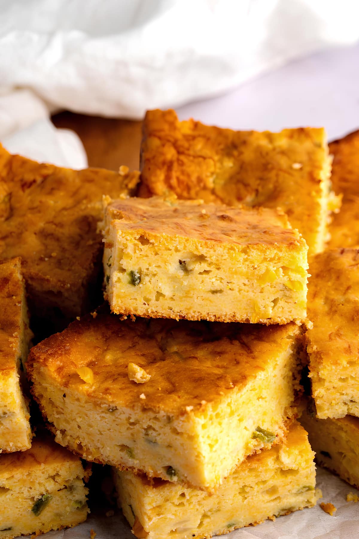 Mexican Cornbread with Green Chilies and Jalapeno Peppers
