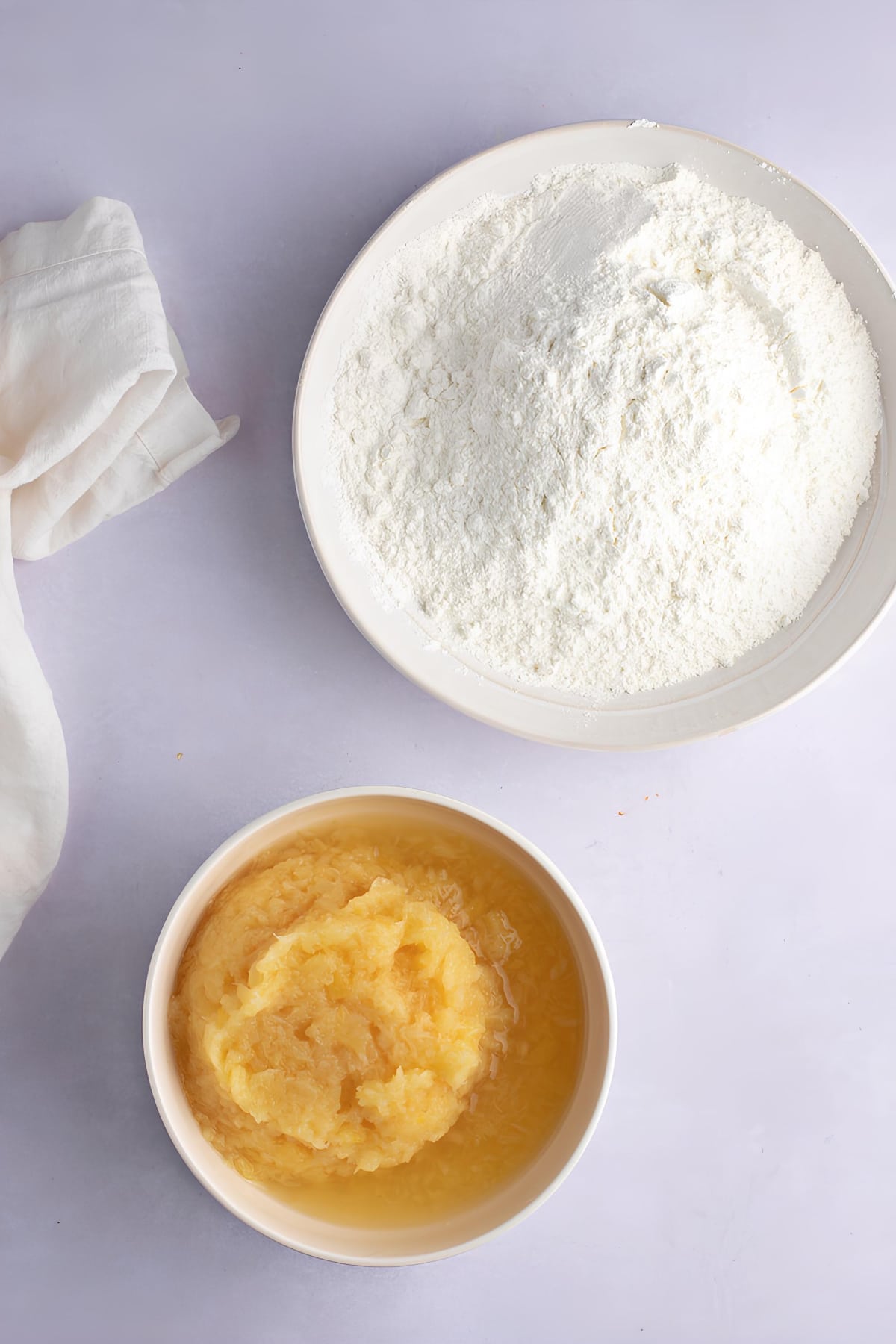 Pineapple Angel Food Cake Ingredients - Angel Food Cake Mix, Canned Crushed Pineapple and Frozen Whipped Cream