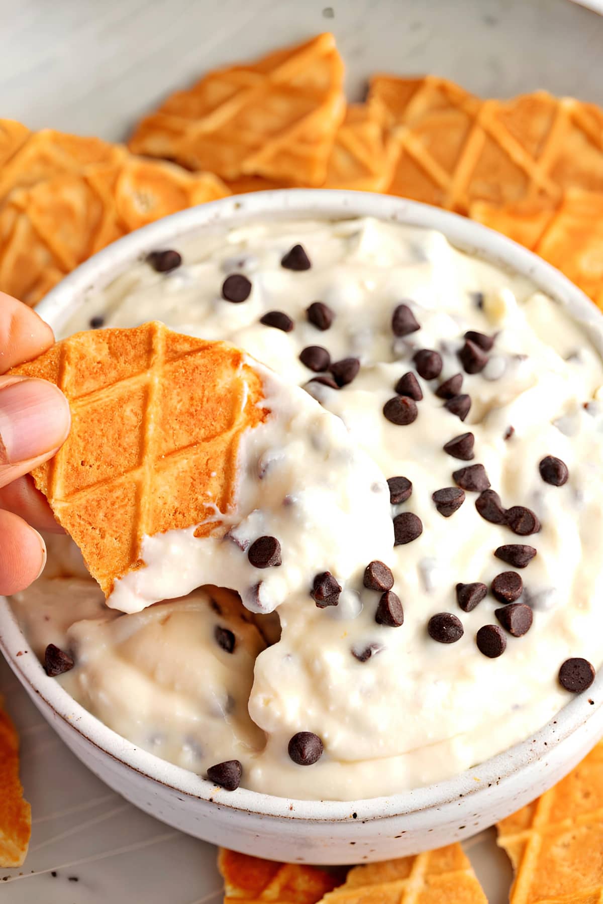 Rich and Creamy Cannoli Dip with Chocolate Chips