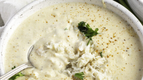 Rich and Creamy Cream of Crab Soup in a Bowl