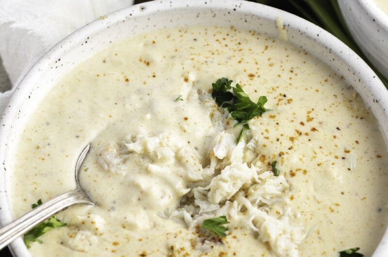 Rich and Creamy Cream of Crab Soup in a Bowl