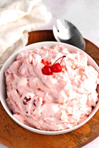 Smooth, Fluffy and Delightful Homemade Cherry Fluff in a Bowl