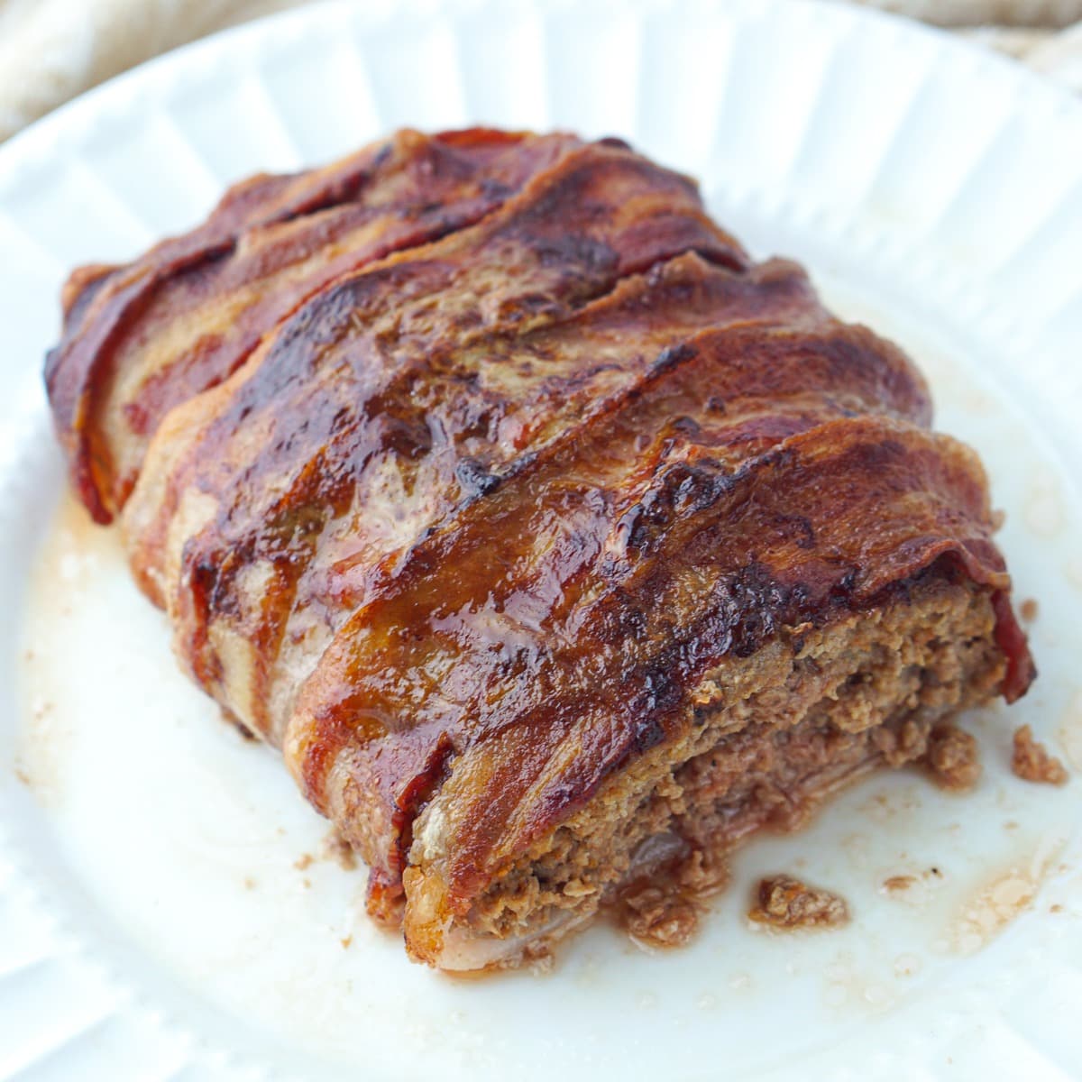 Homemade Air Fryer Meatloaf on a plate
