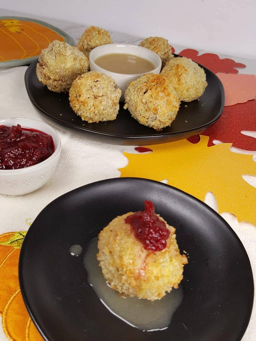 Homemade Air Fryer Turkey Croquettes with gravy