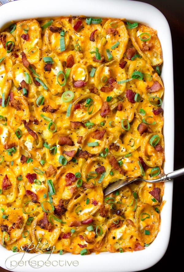 Baked Potato Skins Mac and Cheesy with Bacon, Green Onions and Cayenne