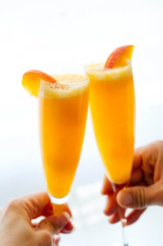 Boozy and Refreshing Bellini with Fresh Peaches
