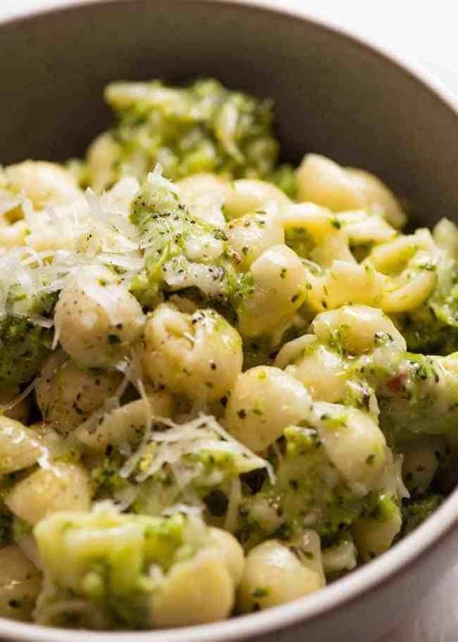 Creamy and Cheesy Broccoli Pasta in a Bowl
