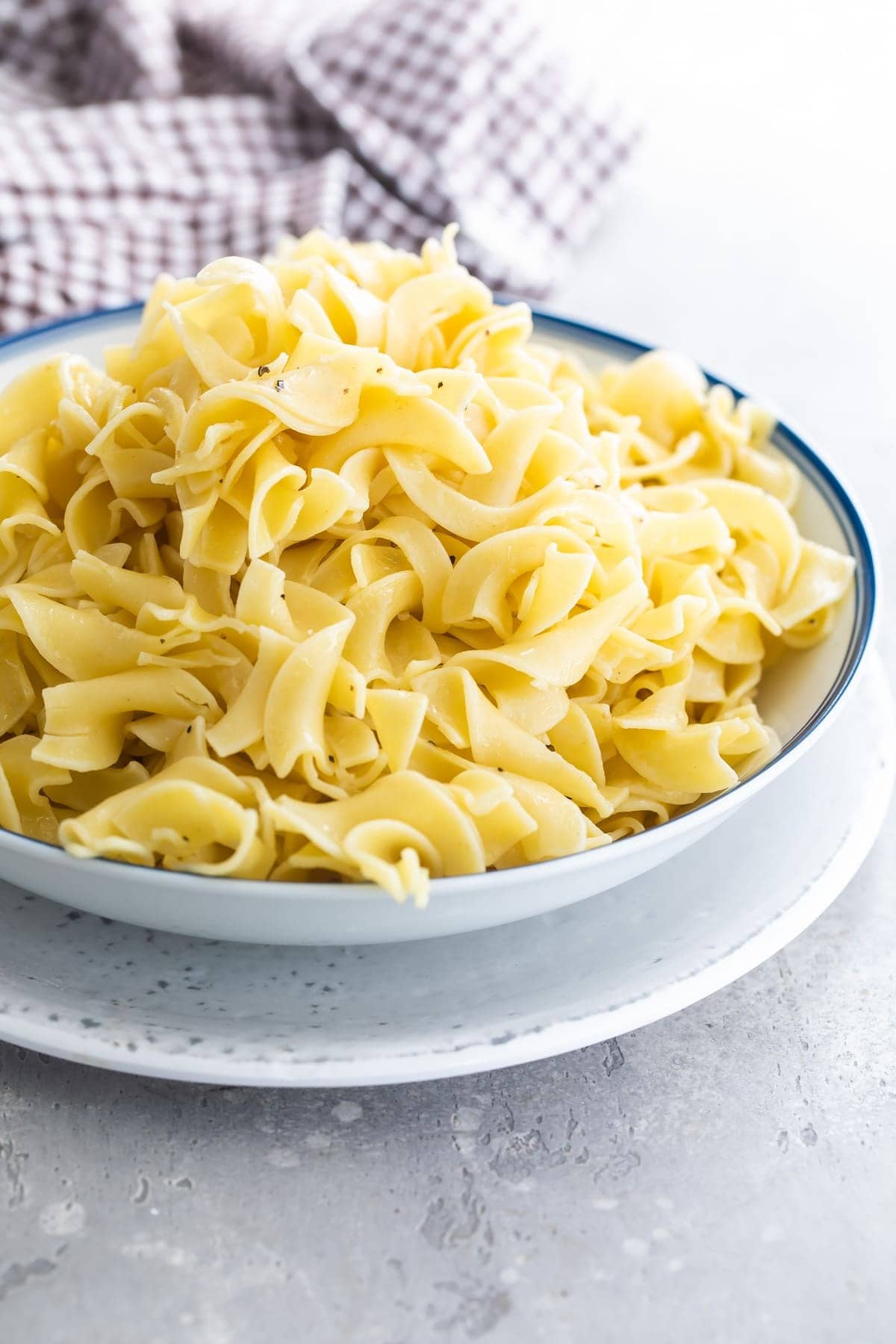 Homemade Buttered Noodles in a Plate