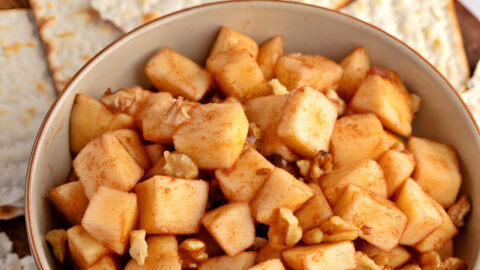 Charoset: A Mix of Apples and Walnuts with Red Wine and Cinnamon