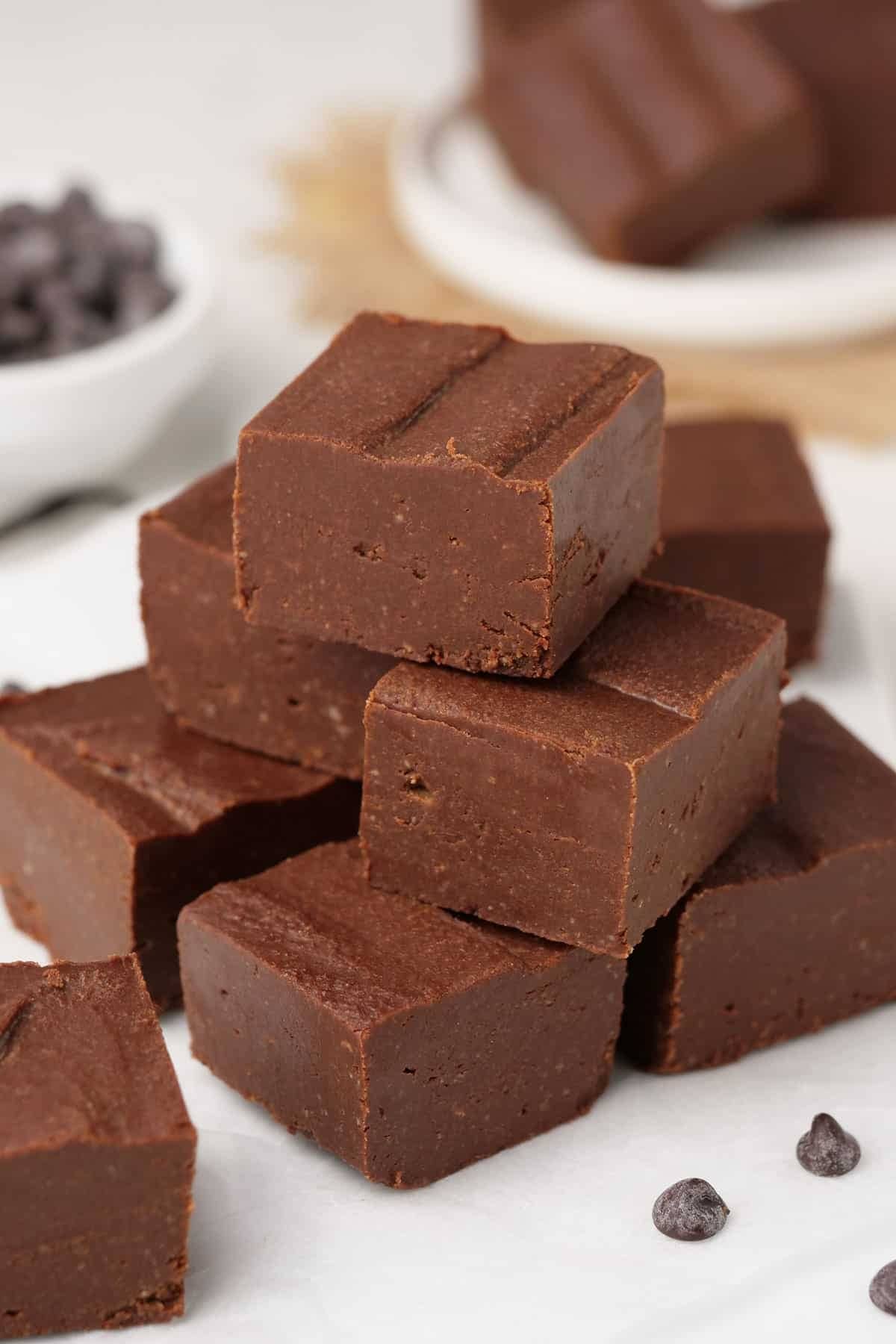 Blocks of chocolatey fudge.