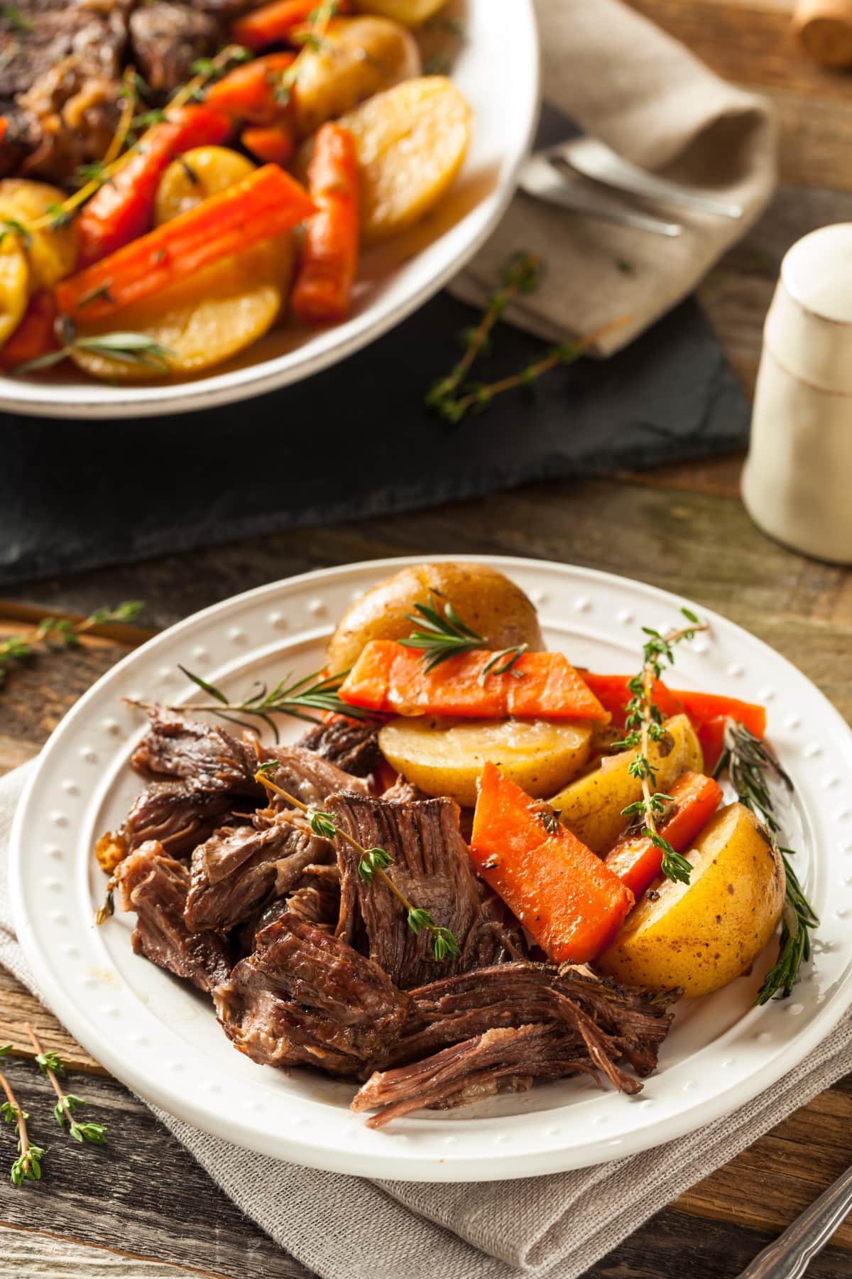 Homemade Classic Pot Roast with Carrots, Potatoes and Beef