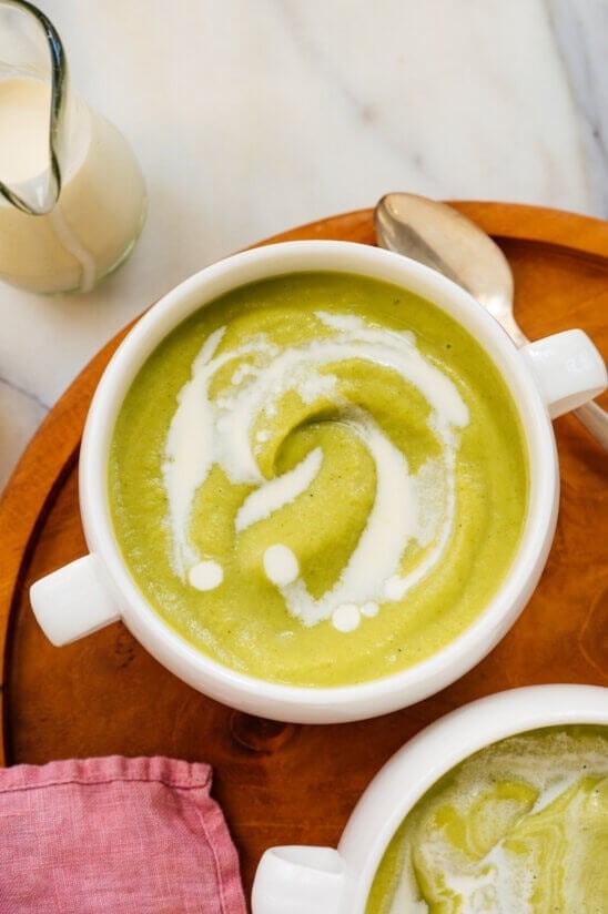 Cream of Broccoli Soup with a Squeeze of Fresh Lemon