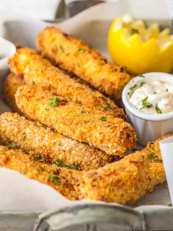 Homemade Crispy and Tender Fish Sticks with Dipping Sauce
