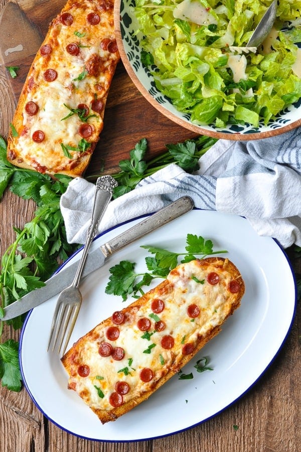 French Bread Pizza with Pepperoni and Cheese