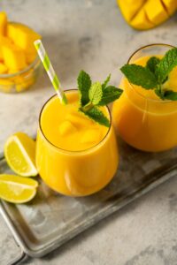Fresh Homemade Mango Smoothie with Lime