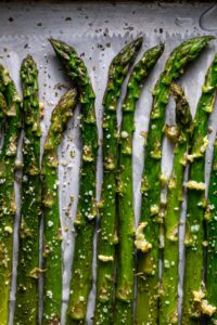 Homemade Roasted Asparagus on a Parchment Paper