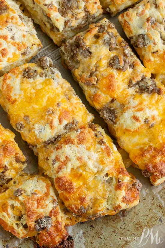 Homemade Cheesy Sausage and Cheddar Biscuits