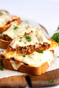 Homemade Texas Sloppy Joes with Ground Beef and Cheese