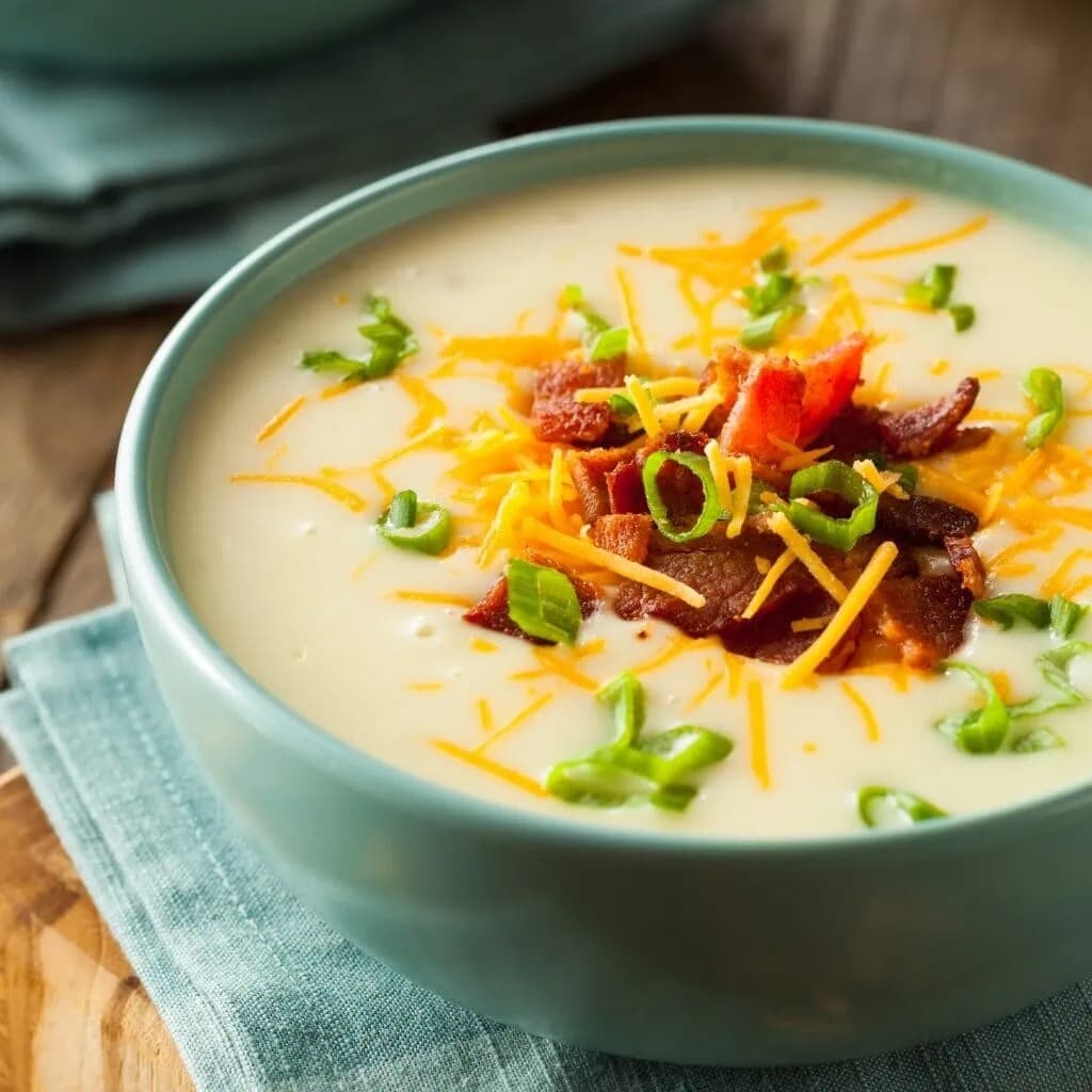 Bowl of  Homemade Loaded Potato Soup