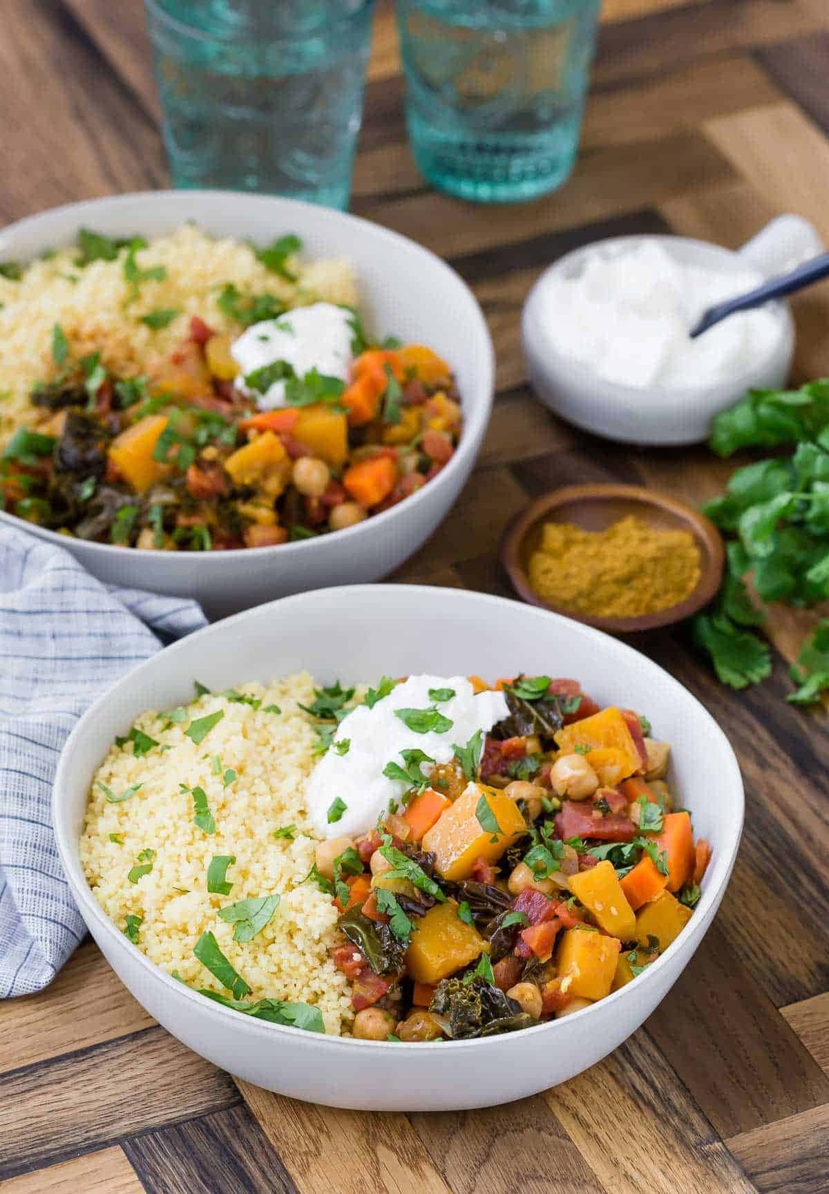 Homemade Moroccan Stew with Butternut Squash and Chickpeas