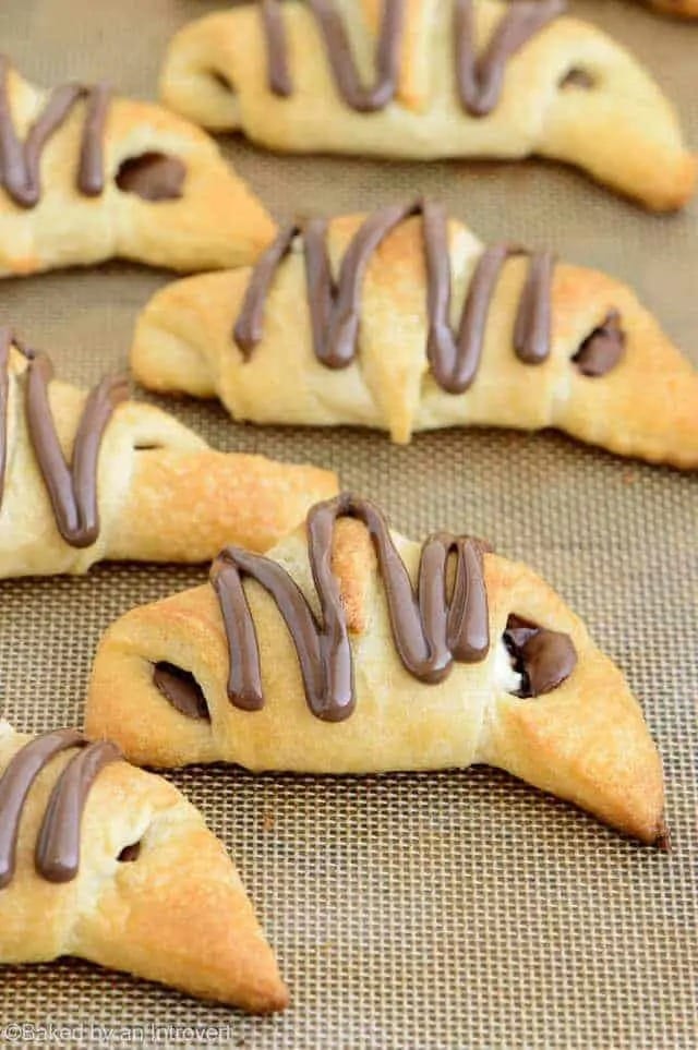 Crescent rolls with Nutella cream cheese filling. 