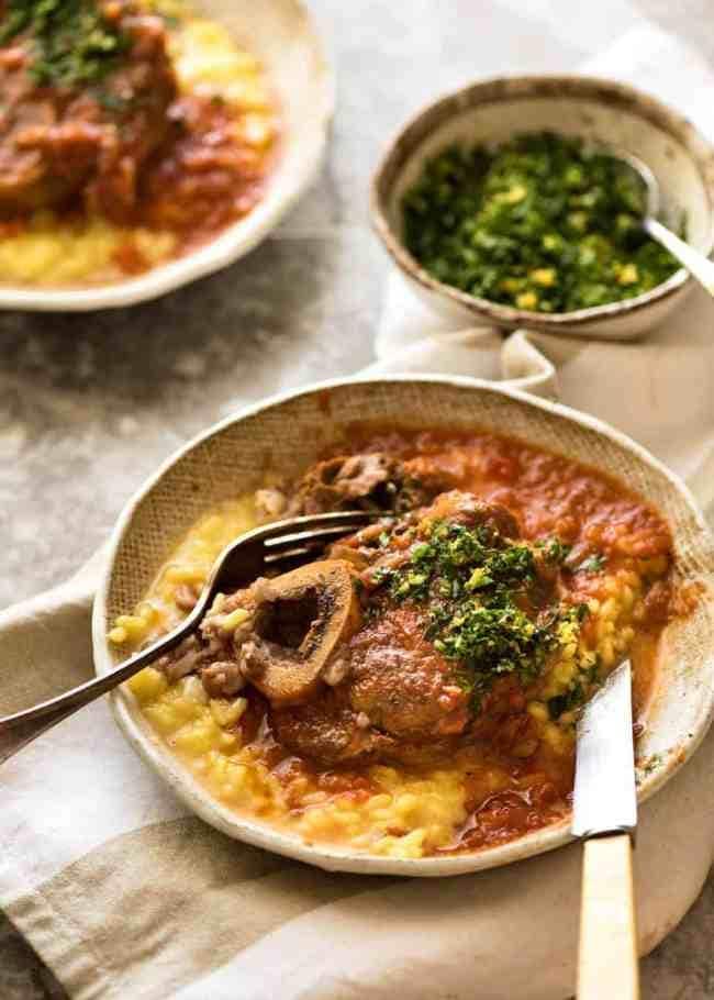 Braised Veal Shanks Served with Risotto