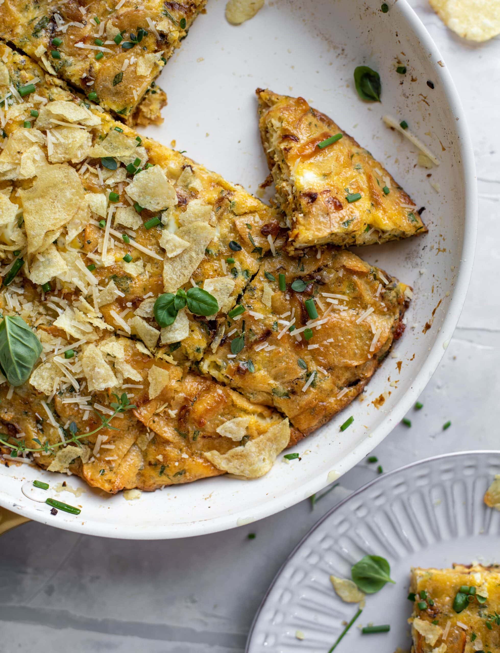 Potato Chip Frittata with Caramelized Onions