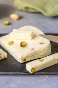 Raw Organic Italian Asiago Cheese with Pistachio Nuts