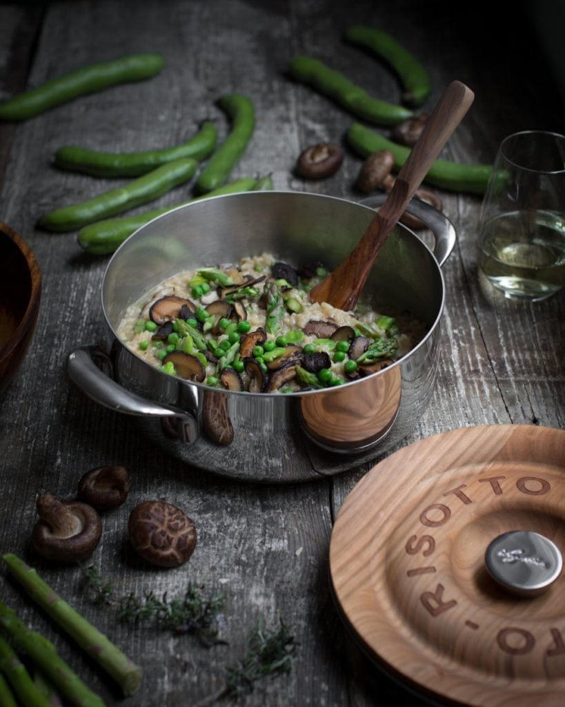 Rosemary Mushroom Risotto with Green Peas