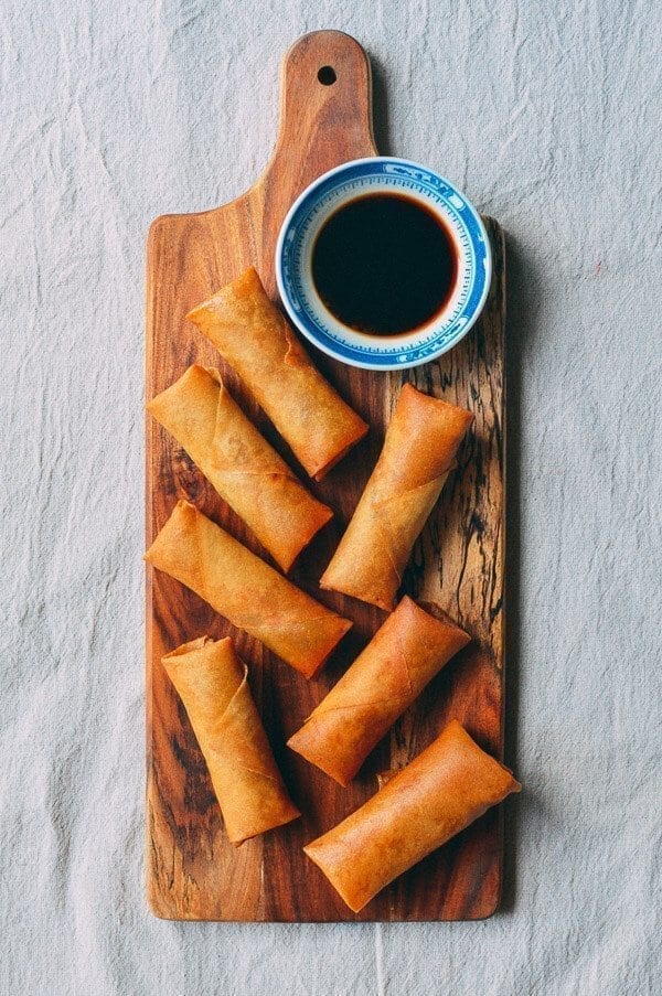 Homemade Chinese Spring Rolls with Soy Sauce