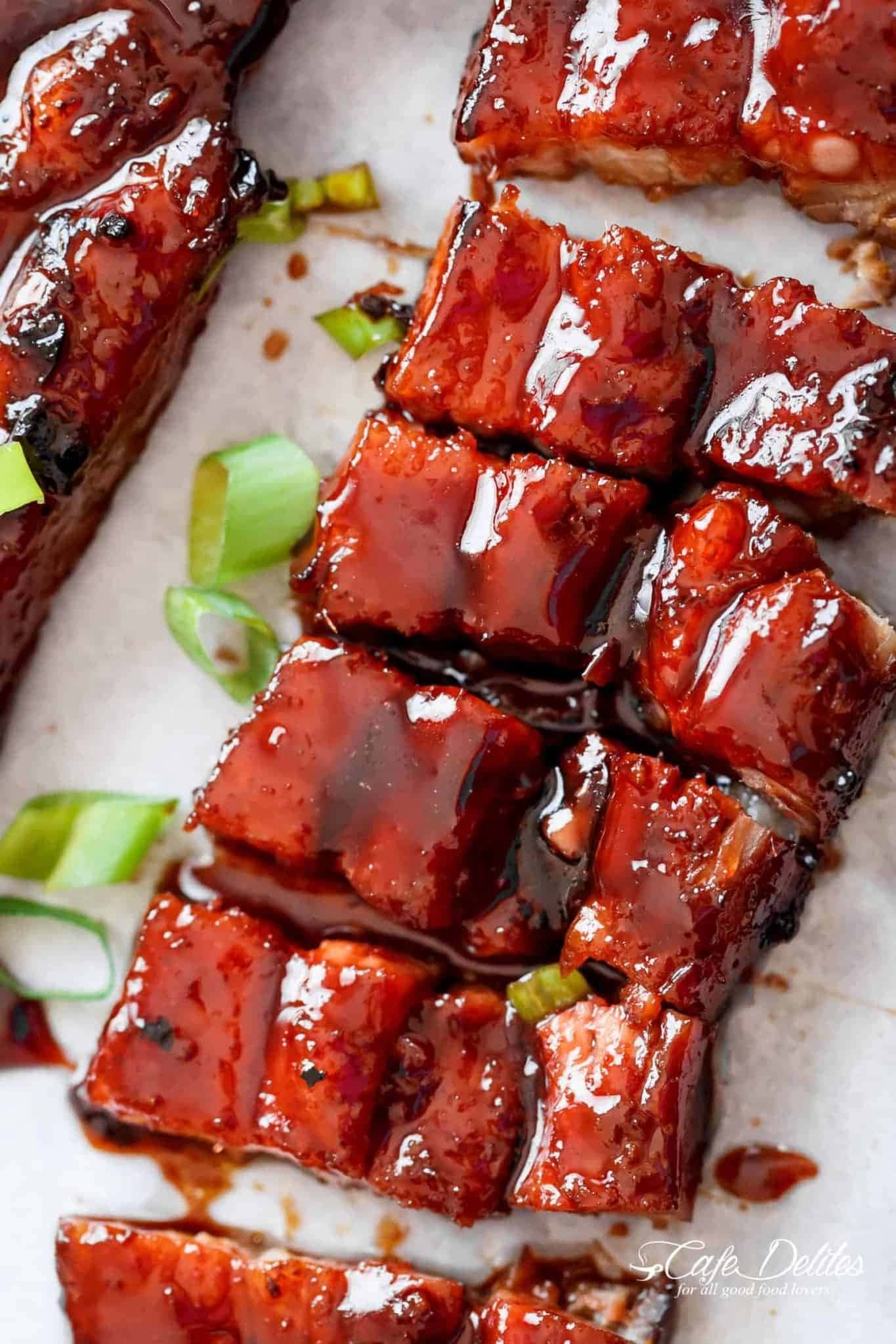 Sticky Chinese BBQ Pork Belly Slices