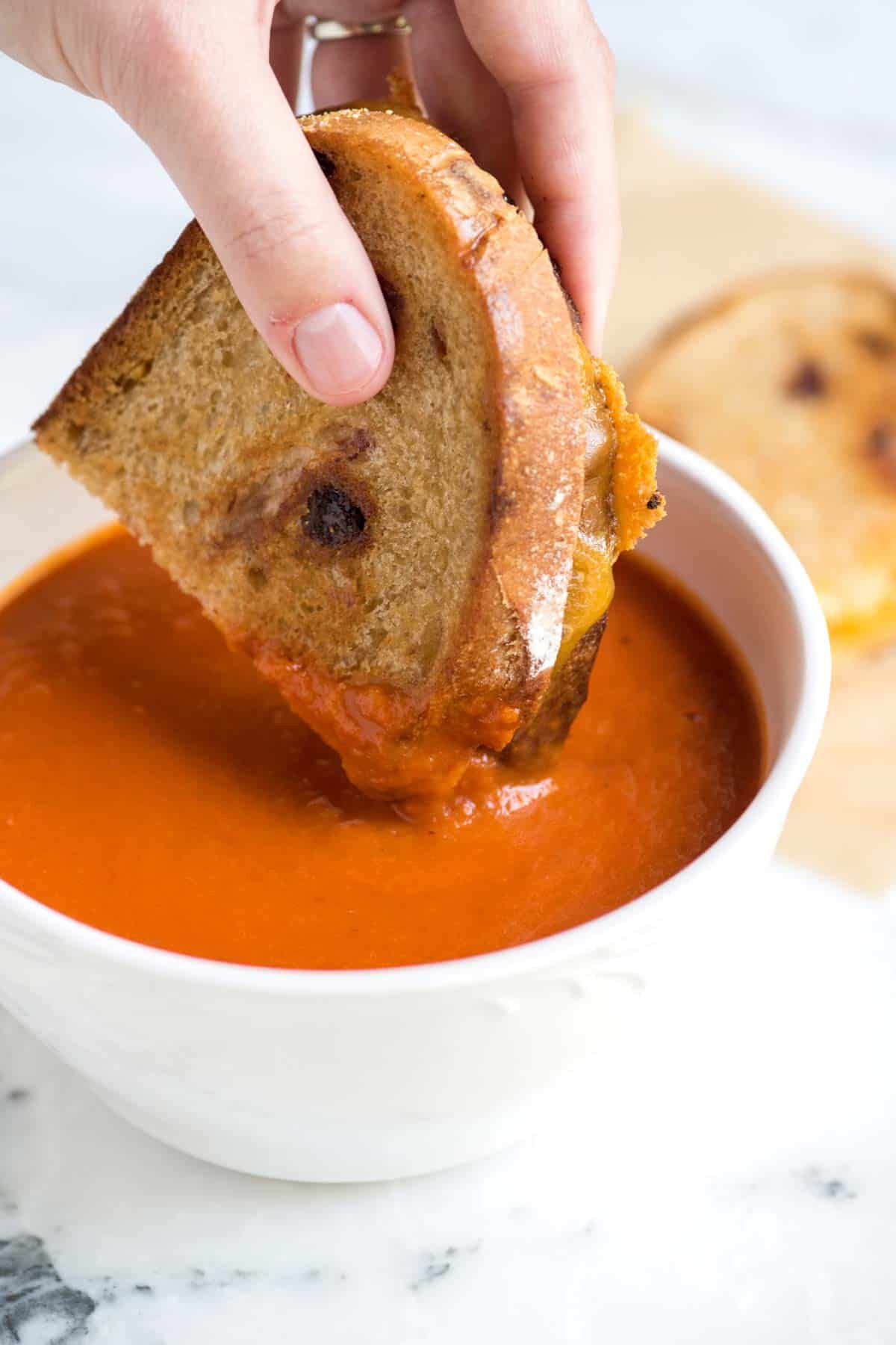 Warm Tomato Soup Served with Bread