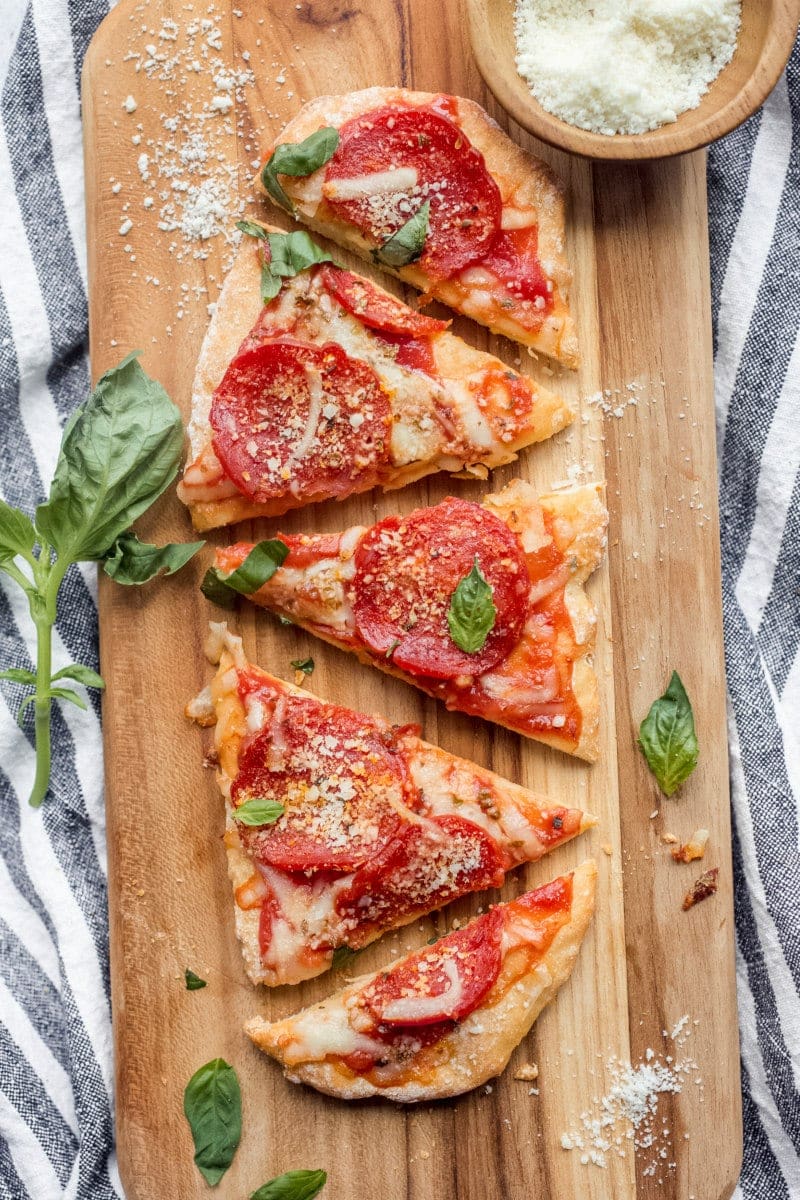 Pepperoniz Pizza with Cheese and Fresh Basil