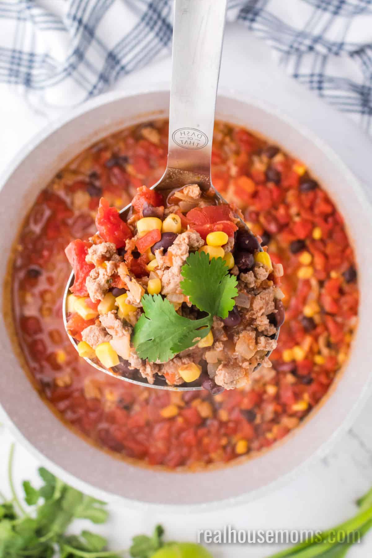 Homemade Taco Soup with Corn, Beans and Tomatoes