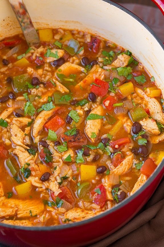 Chicken Fajita Soup with Beans, Potatoes and Carrots