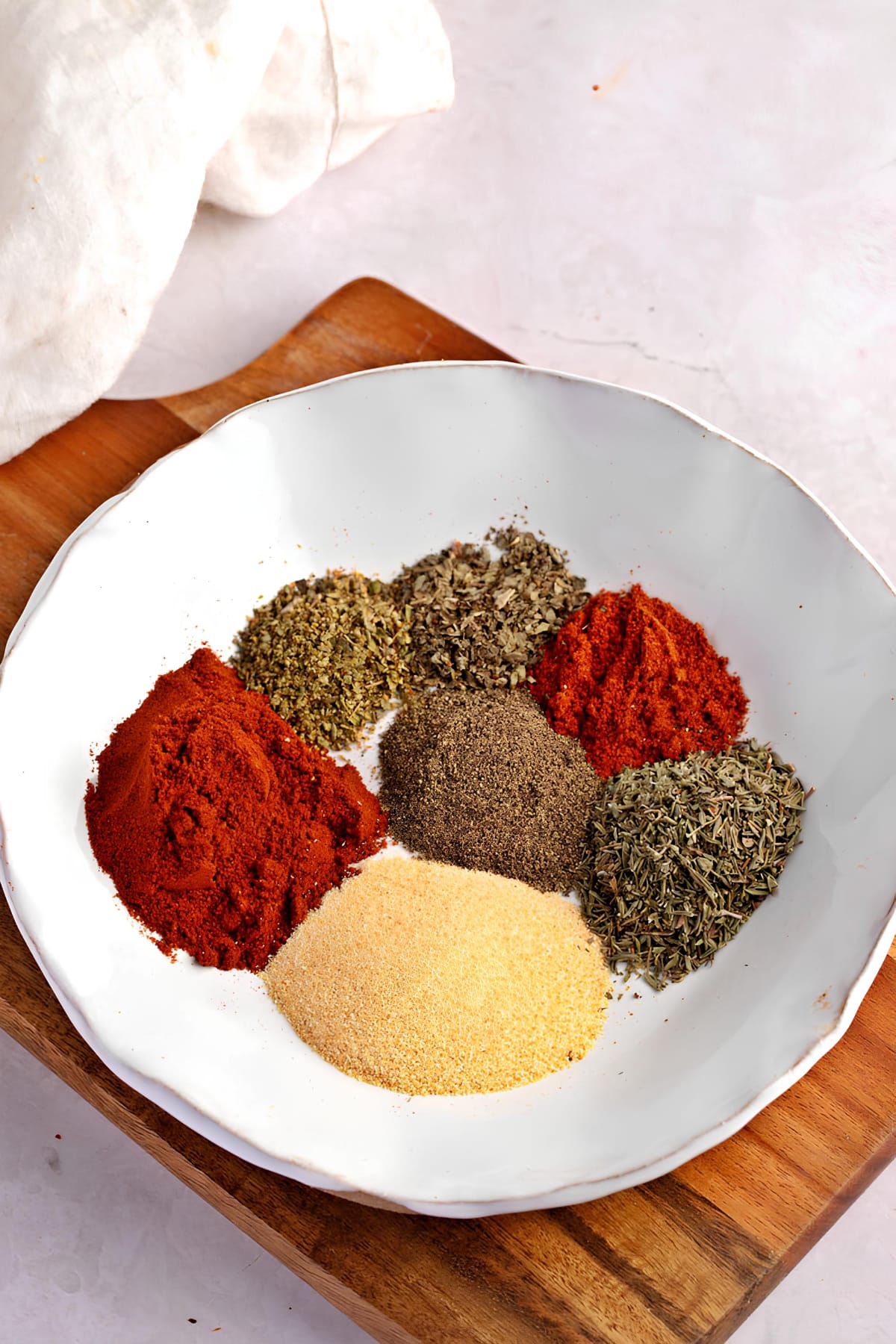 Blackened Seasoning Ingredients: Paprika, Cayenne, Garlic Powder, Black Pepper, Basil, Oregano and Thyme