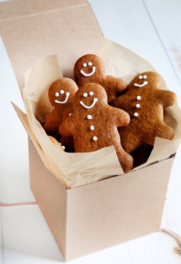 A box gingerbread cookies. 
