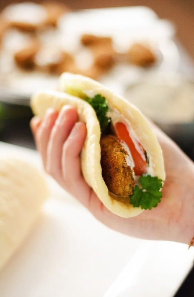 Savory and Nutty Bulgur Falafel Wraps with Vegetables