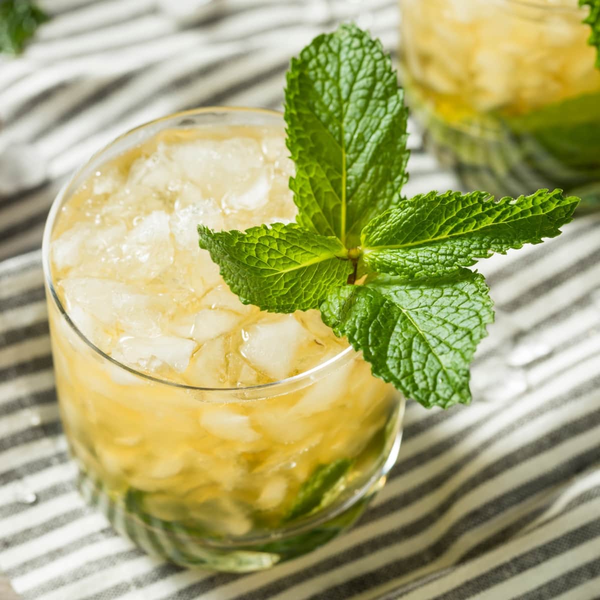 Iced Cold Mint Julep in Glass