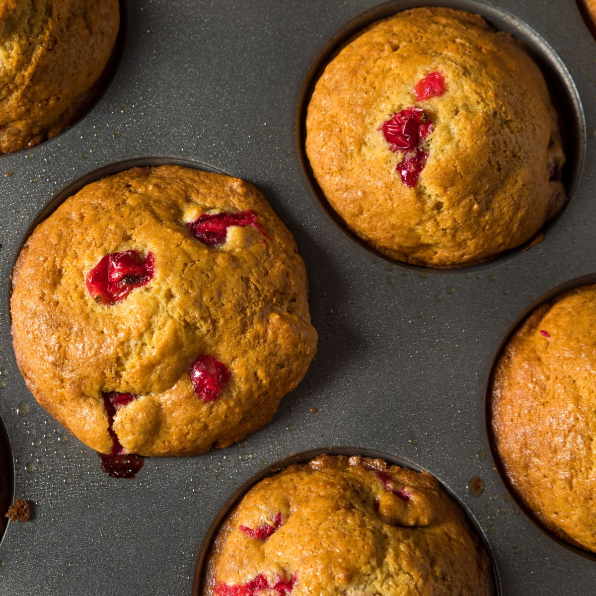 Cranberry Muffins in a molder.