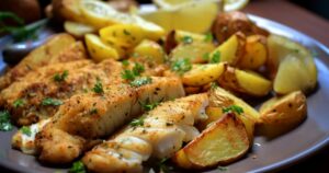 Baked fish and chips