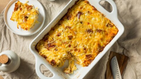 Homemade Cheesy Breakfast Casserole with Bacon