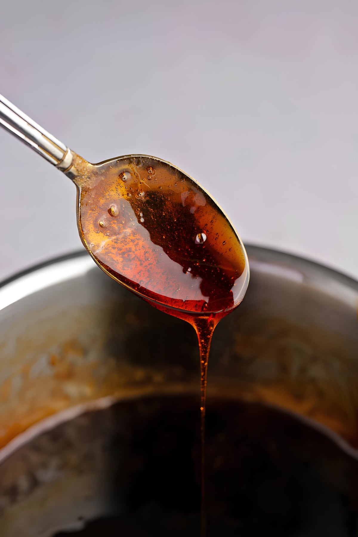 A spoonful of sweet and sticky soy glaze