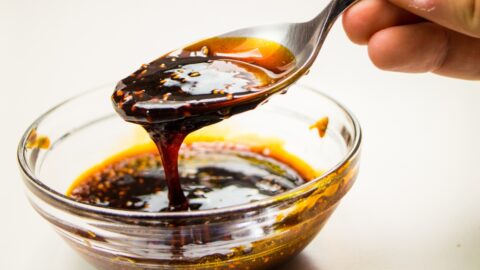 A bowl of homemade teriyaki sauce