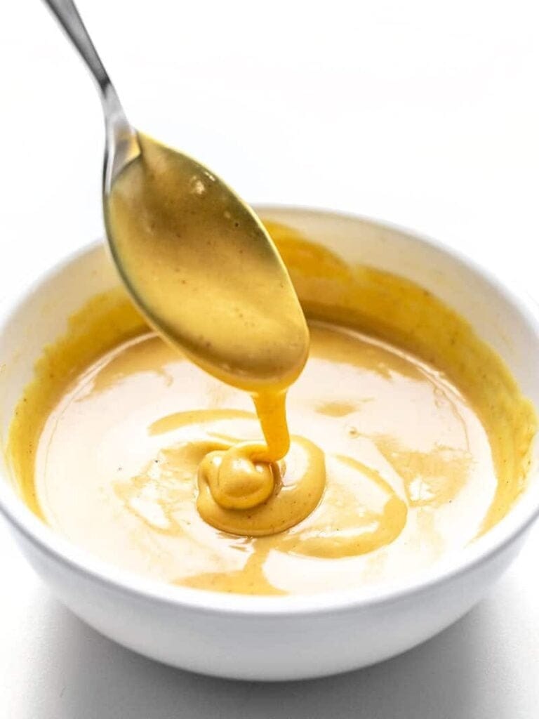 Classic homemade honey mustard sauce in a bowl