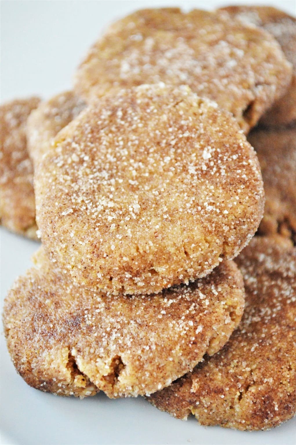 White sugar coated snickerdoodle cookies.
