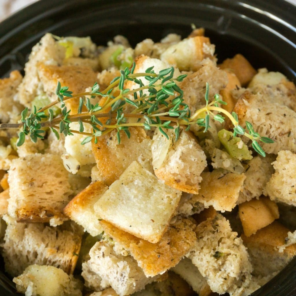 Stuffing on a slow cooker.