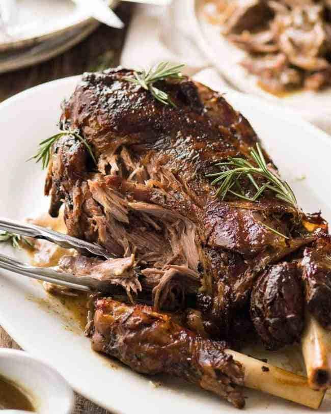 A succulent roasted lamb dish seasoned with fragrant rosemary and thyme.